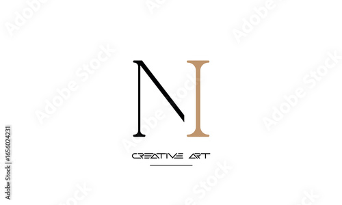 NI, IN, N, I abstract letters logo monogram