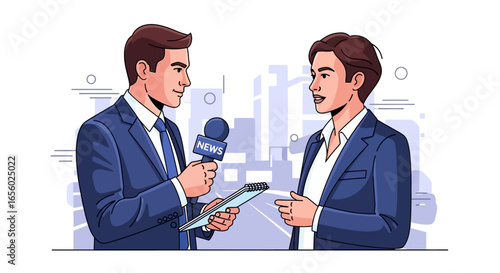 Businesspeople in Formal Attire Engaging in Interview