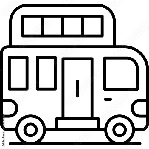 Double Decker Bus Icon Vector Element