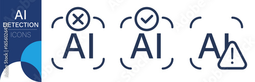 Icons representing AI detection statuses and alerts
