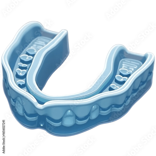 Custom-Fit Mouthguard with Teeth Impressions - 3D Illustration
