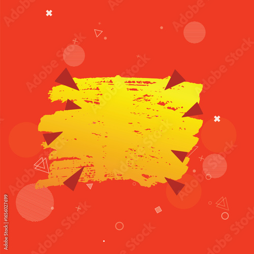 A bold and artistic background design featuring a vibrant red backdrop with a thick, yellow grunge or distressed brush stroke in the center. The design has a hand-painted, expressive feel and is suita
