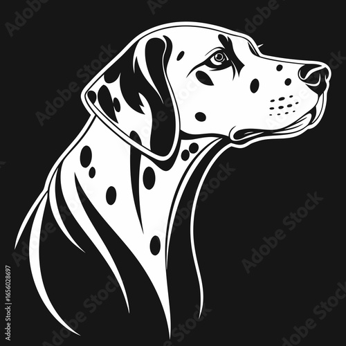vector logo of a Dalmatian head profile