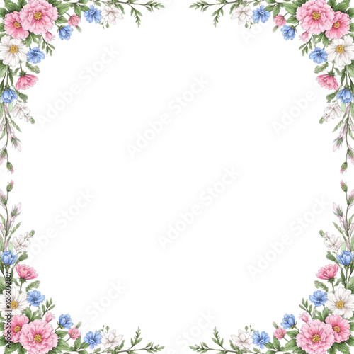 vector seamless pattern with flowers