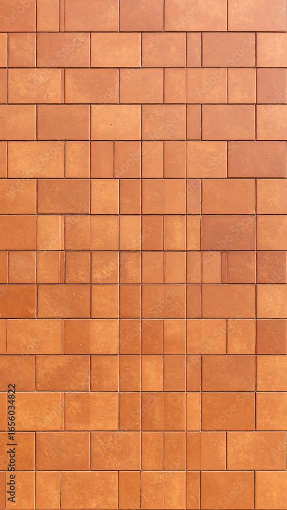 Obraz premium Orange tiled wall, repeating pattern
