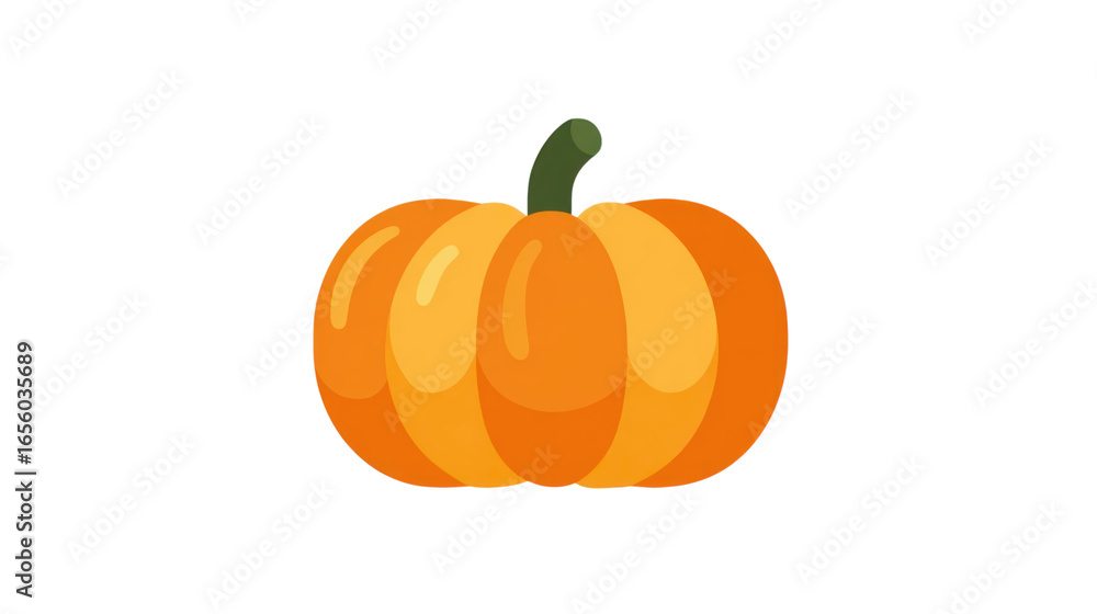 Obraz premium Colorful Cartoon Pumpkin Illustration on Transparent Background