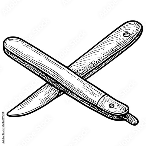 Crossed Straight Razors