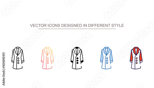 Coat icon design with white background stock illustration