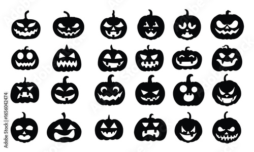 Halloween pumpkin silhouette vector bundle
