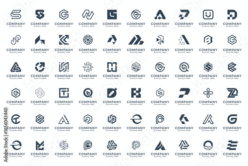mega collection of abstract logo design, abstract symbol business brand.