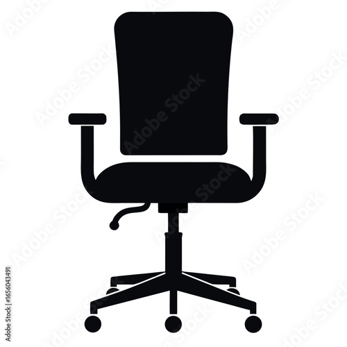 Vector art of office chair with wheels and armrests
