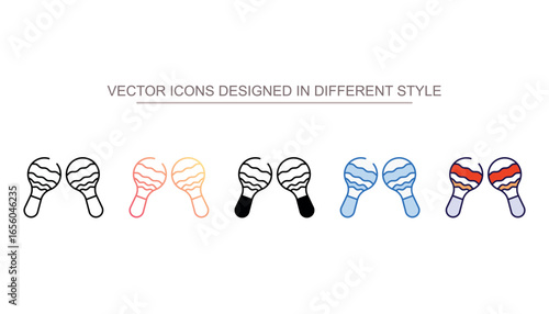 Maracas icon design with white background stock illustration