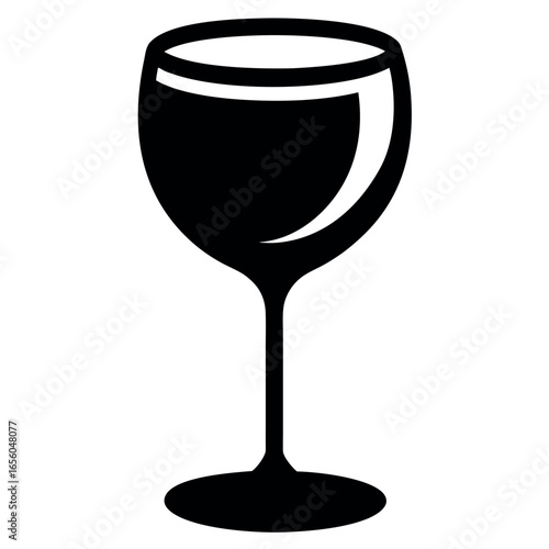 Vector art of black silhouette of a wine glass