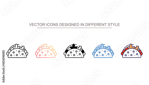 Tacos icon design with white background stock illustration