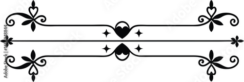Elegant Black Flourish Divider Design Element on White Background