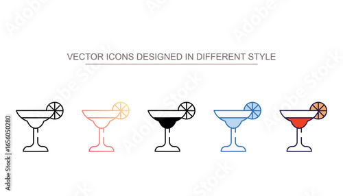 Margarita Glass icon design with white background stock illustration