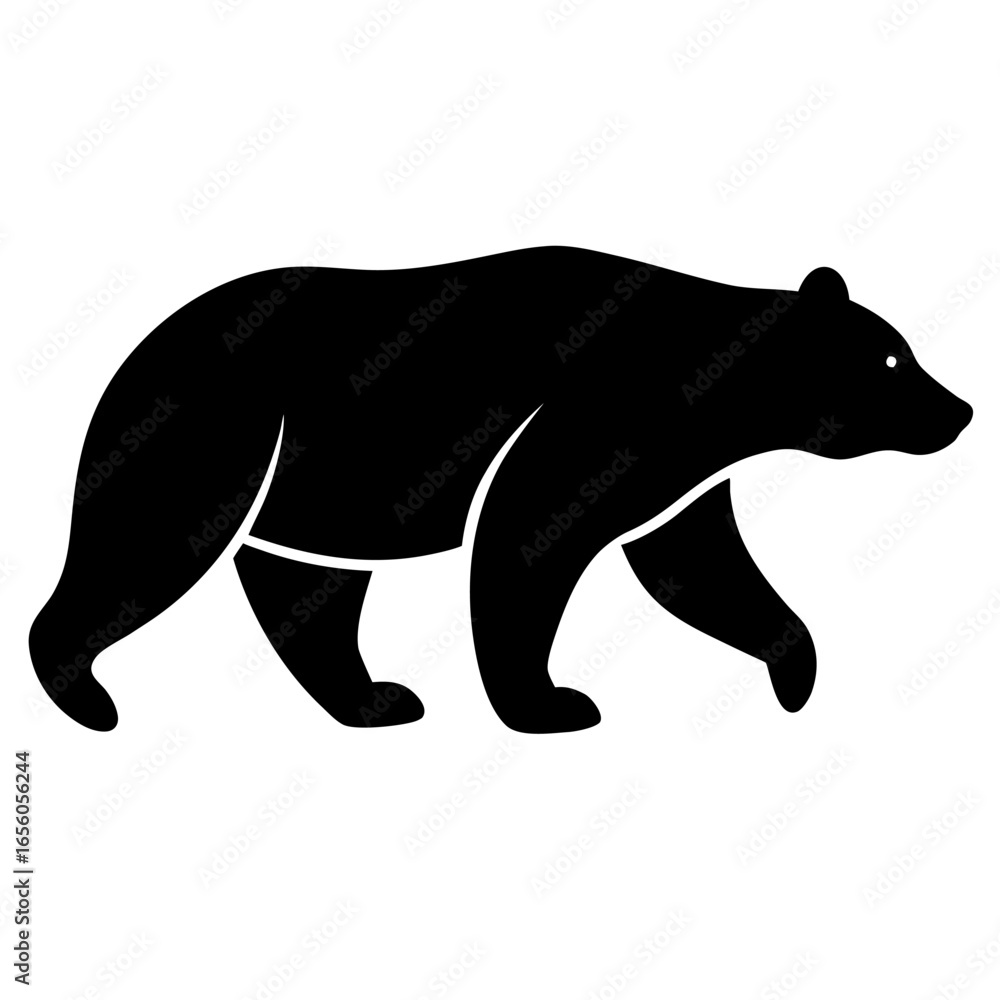 Fototapeta premium Vector Bear Silhouette Nature's Shadow in Motion, a Vector (54).eps Artwork