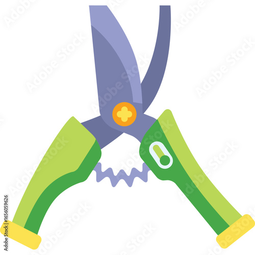 Gardening Shears Vector Flat Illustration
