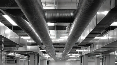 Efficient hvac systems installation commercial building high-resolution images industrial environment aerial view innovative technology