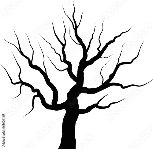 Isolated a kinds of deferent tree vector art silhouette with white background.