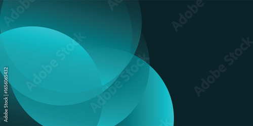 Dark blue abstract background with glowing curve. Shiny blue gradient geometric element. Dynamic curved lines graphic.