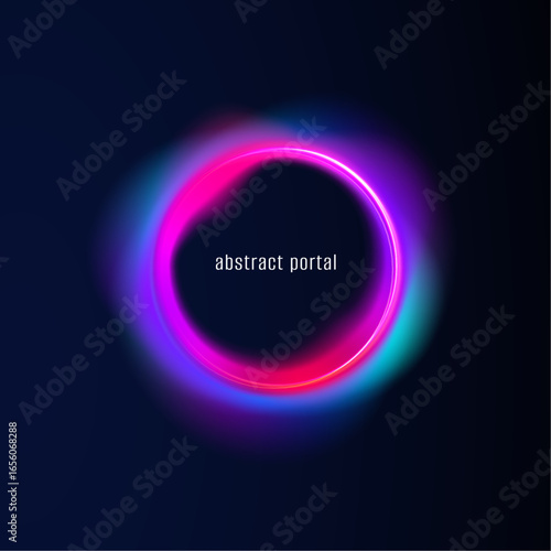 Moon eclipse glow stylish cosmos illustration with galaxy night sky universe astronomy science earth planet sun star solar sphere circle ball soft gradient neon background abstract design