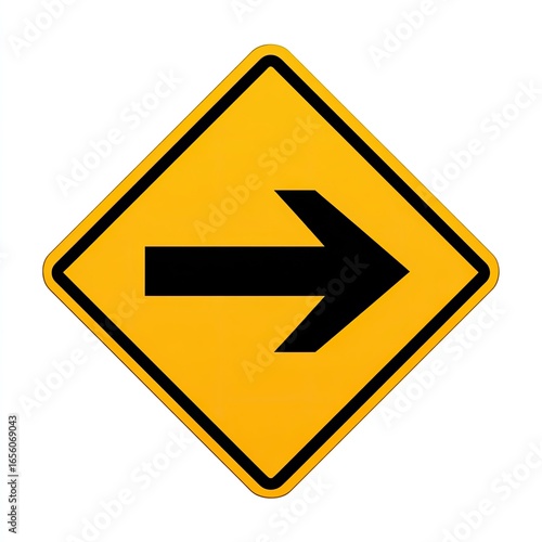 Free Download Diamond-shaped yellow road sign with a black right-pointing arrow - GFXLoad