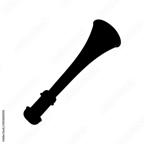 Black Silhouette Illustration of a Vuvuzela, a High Decibel Air Horn