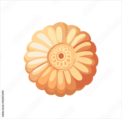 Cute cartoon illustration on the theme of the Asian holiday - mid-autumn (Moon Festival, Mooncake Festival). Modern digital illustration in soft pastel colors. Vector