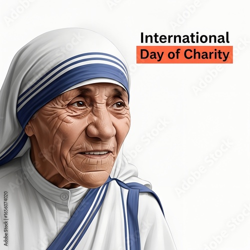 A Portrait of Mother Teresa Celebrating International Day of Charity The Embodiment of Compassion and Devotion in Humanitarian Service