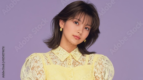 昭和風の可愛いアイドル