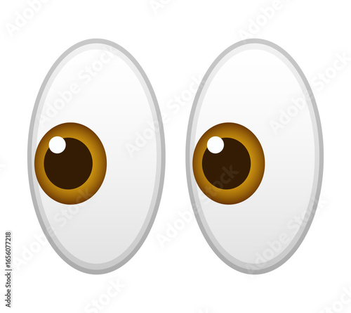 Shocked eye emoticon isolated icon on white background. Vector illustration