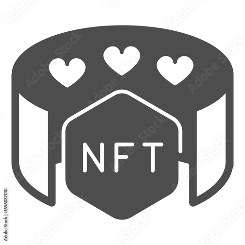 Environment for non fungible token site solid icon, NFT multiverse concept. Vector graphics. Crypto asset, metaverse sign on white background, glyph style icon for mobile or web design.