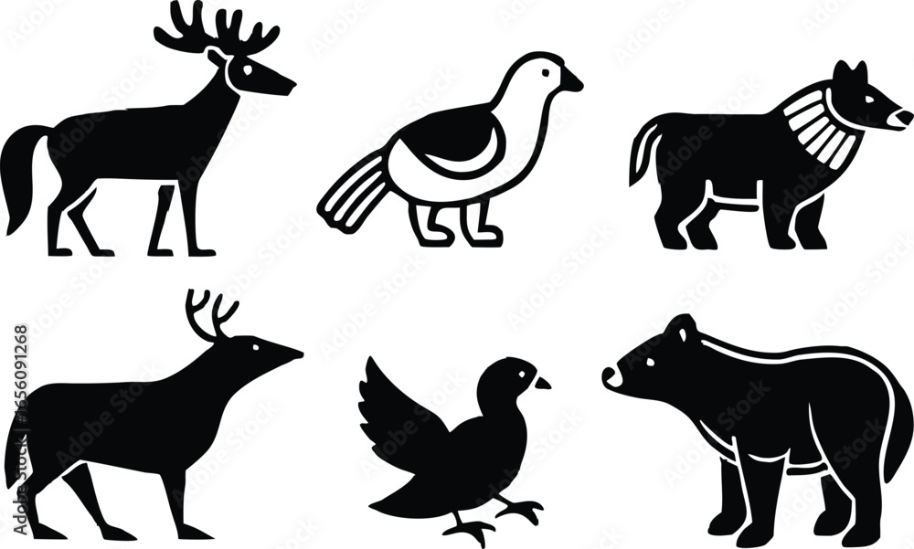 Fototapeta premium some carton style animals icon set 