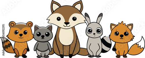 some carton style animals icon set 