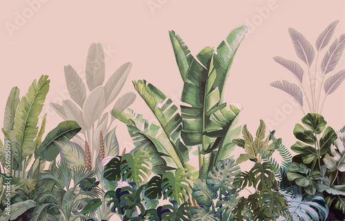 Tropical Paradise With Palm Tree, Nature, Tropical, Island, Tropical Wall Mural, Palm tree.