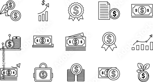 Financial and Business Line Icons