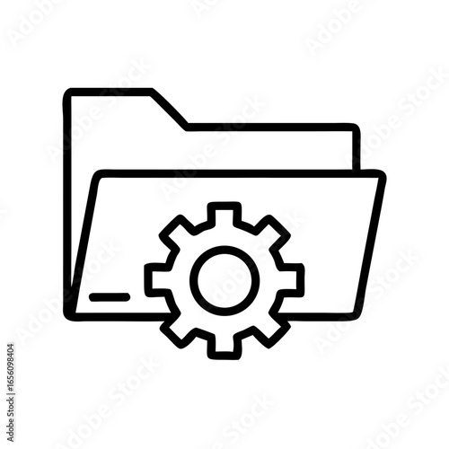 Folder with gear icon representing business process management  