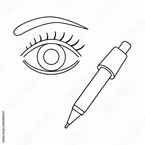 Penlight test for pupil light reaction check in ophthalmology examination with copy space for eye health awareness
