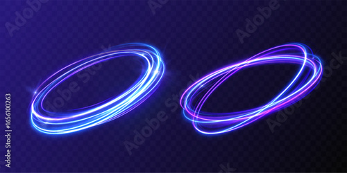 Motion light swirl lines speed rotation background shimmer purple glistering shiny flash neon trail glow energy