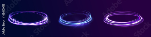 Energy glow light abstract swirl lines speed rotation shimmer purple glistering shiny flash neon trail motion design