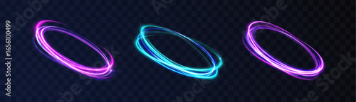 Light swirl abstract lines speed rotation shimmer purple glistering shiny flash neon trail glow magic energy vector