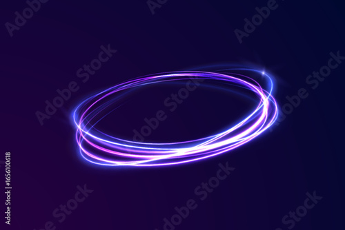 Energy glow light abstract swirl lines speed rotation shimmer purple glistering shiny flash neon trail motion vector
