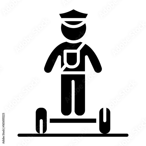 Police Officer On Self Balancing Transporter Icon