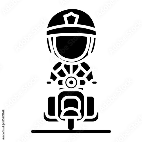 Police Officer On Scooter Icon