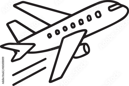 Soaring Above: A simple yet powerful illustration of an airplane taking flight, symbolizing journeys, exploration, and the boundless possibilities of travel. 