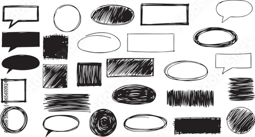 scribble frames, doodle boxes, sketch borders, messy frames, cartoon doodles, hand drawn frames, marker outlines, doodle graphics, 