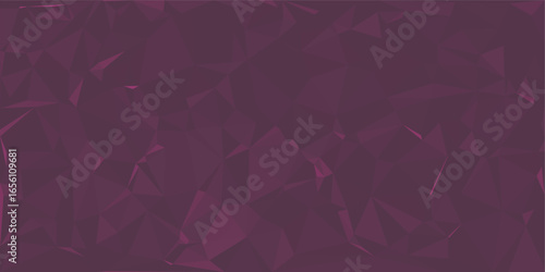 Sophisticated dark magenta background with a modern low-poly triangular pattern, abstract vector graphic design element a298.