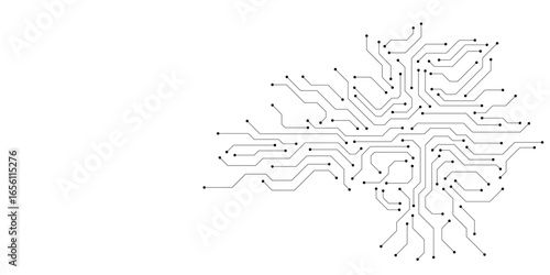 Circuit board digital abstract background. Motherboard technology texture design. AI semiconductor and computer processor on tech bg. Vector illustration