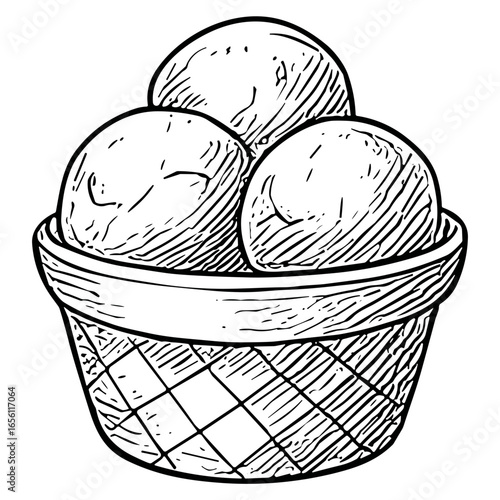 Ice Cream Trio in Basket
